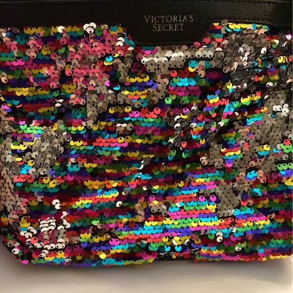 VICTORIA SECRET BLACK & BLING WRISTLET MAKE MU BAG - Picture 4 of 4